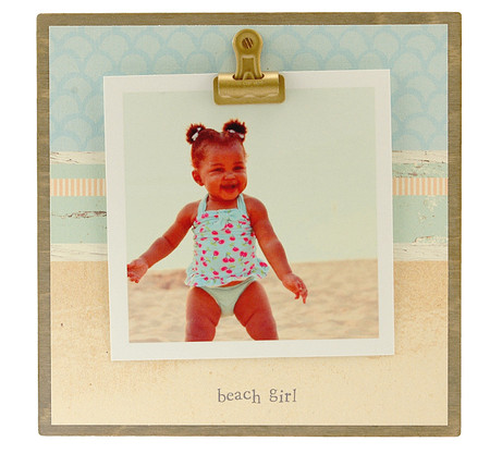 beach girl rustic clip frame whimsical mothers day gift handmade usa custom personalized baby kids little boy girl toddler instagram photo vacation beach summer