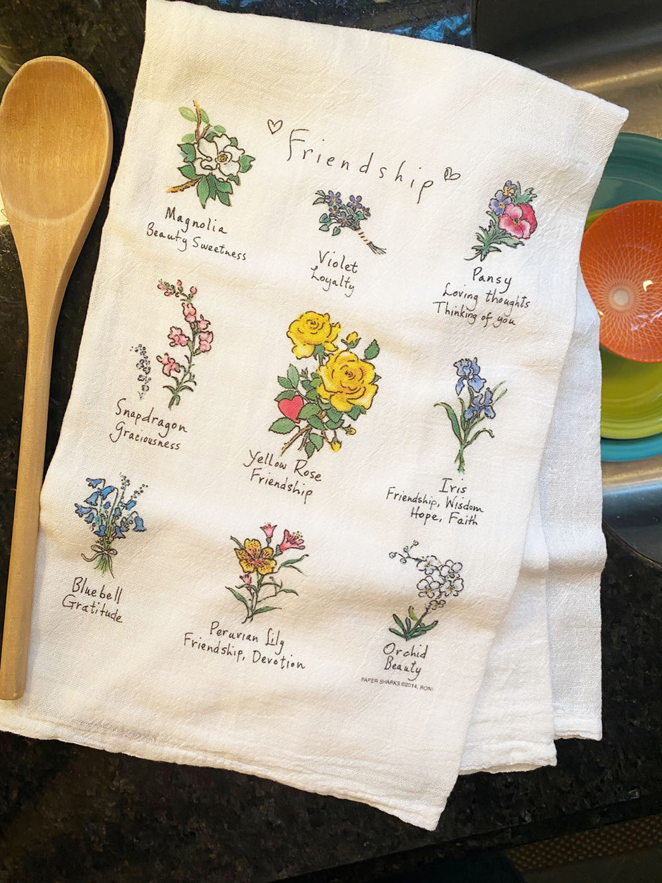 Life Began in the Garden Flowers Flour Sack Towel Dish Towel