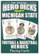 sports, playing cards, cards, hero deck, msu, michigan state, spartans, football, basketball