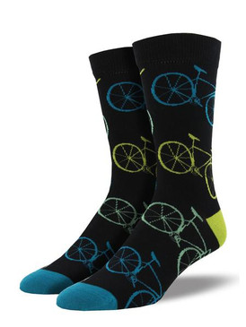 Perfect for the bicycle enthusiast, these socks are a classic. Featuring multicolored road bikes, these socks are sure to be a great addition to your wardrobe. 