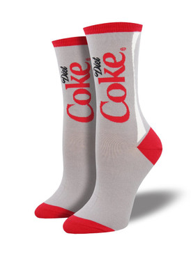 Zero calories, all the flavor. Yes, we’re talking about Diet Coke and our Diet Coke socks! They say black is slimming, but have you tried our Diet Coke socks? 
Sock size 9-11 fits U.S. women’s shoe size 5-10.5 
Fiber Content: 63% Cotton, 34% Nylon, 3% Spandex