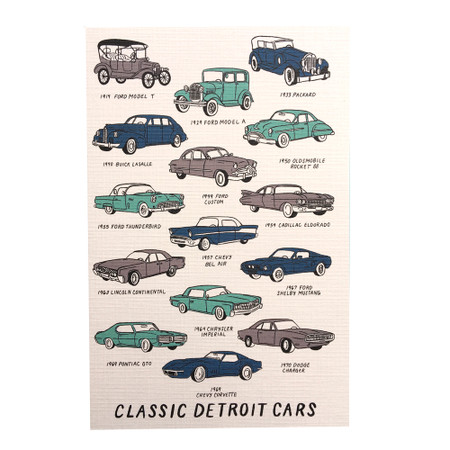 Celebrate the Motor City and its great legacy of automotive design with this Classic Detroit Cars magnet.
Size: 2.5x3.5