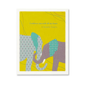 Inside: Thank you for being you.
Celebrate the most important people in your life with the best-selling Positively Green line of cards, which features beautiful illustrations, thoughtful quotations, and helpful green tips—plus a portion of your purchase goes directly to organizations that protect the environment. 
4.25”W x 5.38”H
Plain white envelope
Printed with soy ink on FSC®-certified 100% recycled stock