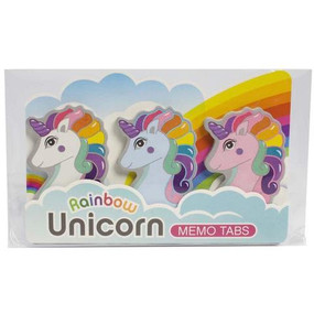 Bring some magic to your to-do-list with our Rainbow Unicorn Memo Tab Set! A colorful gift for anyone that needs to need a little magic to organize their mess! 
Rainbow Unicorn Memo Tab Set Features: 
Material: Paper  
Size:  4-3/8”L x 0.25”W x 3”H