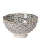 Eye-catching porcelain bowls with contrasting patterns are stunning, either as a collection or as accent pieces. Stamped designs have a wonderful texture and hints of color circling hand-painted rims. 
Porcelain
Size:  4 x H 2.5 inch 10oz
Made in China 