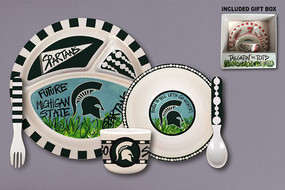 It's never too early to introduce your children to Spartan fever. Start the time honored tradition of tailgating with this adorable 5 piece MSU tailgatin' set. Go green and white!