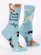 people i want to meet - dogs womens crew socks, side view