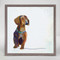 dachshund mini framed canvas
