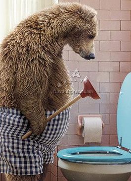 bear with toilet plunger, thanks for always taking care of business! happy Father's Day  
