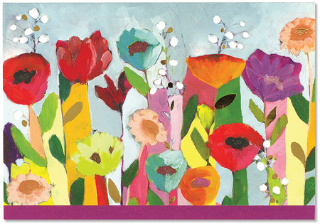 brilliant floral note cards, front view