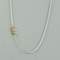 gold initial with sterling silver necklace -  E