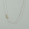 gold initial with sterling silver necklace -  L