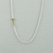 gold initial with sterling silver necklace -  T