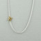 gold initial with sterling silver necklace -  W