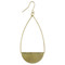 brushed metal teardrop earring, metal finish, handmade in india, gold