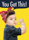 baby girl bicep encouragement card