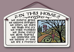 in this home extend grace, ceramic wall sign