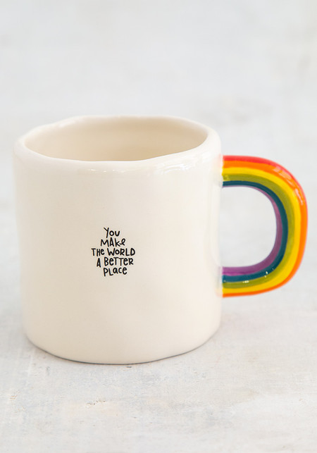 you make the world better rainbow mug