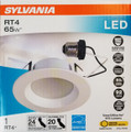 Sylvania - 4" 8W LED RT4 Retrofit Downlight Dimmable 92-CRI 675-Lumens 3000K White Baffle Reflector & Trim
