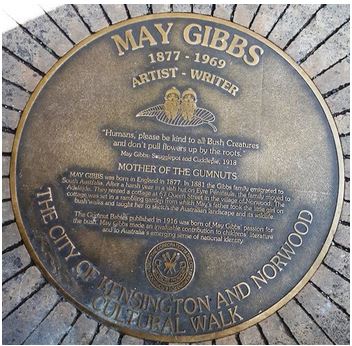 May Gibbs Bronze Plaque Norwood Parade South Australia