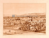Archival Edition Limited Edition Giclee colonial Lower North Adelaide view  looking over Jerningham, Stanley & Melbourne Streets, over East Adelaide towards the Adelaide Hills in circa 1880.