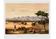 Giclee after George French Angas South Australia Illustrated Published in 1846-47  Lynedoch Valley  Looking towards Barossa Valley. Originally published as a hand coloured lithograph by J.W Giles