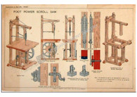 Cabinet making Tool "Foot Power Scroll Saw" Antique Chromolithograph c.1890