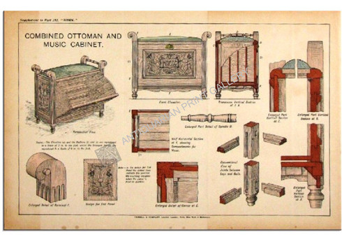 "Combined Ottoman and Music Cabinet" c,1895