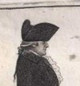 Detail of Cocked hat, necessary in the age of powdered wigs, Also the frilled shirt, or cravat of the "Empire Fashion Period".