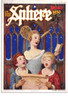 Cover of "The Sphere" 1950 Christmas featuring a lady and two children in a Gothic church interior sing Christmas Carols.