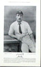 "Lord Hawkes", Antique print, photographed wearing club cap, dark tie, white shirt & pants, a neat mustache, with right arm resting on a plinth holding the handle of his bat, copied dedication/signature in 1897.