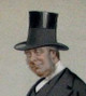 Portrait detail of John Thomas Freeman-Mitford, 1st Earl of Redesdale, sporting mutton-chop side burns, top-hat and tails. http://www.historyrevisited.com.au