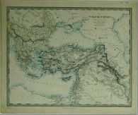 Antique map "The Turkish Empire in Europe and Asia with the Kingdom of Greece" engraved by J. & C. Walkers, Published by Edward Stanford, 1856. www.historyrevisited.com.au