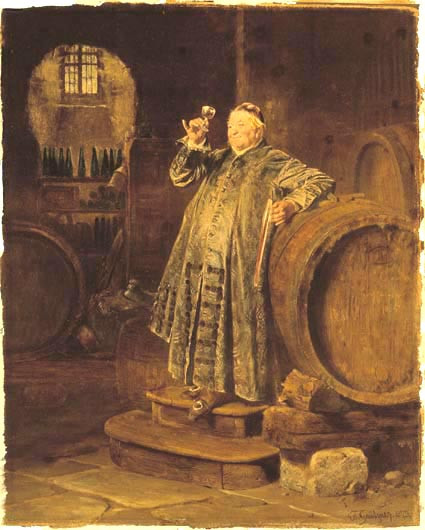 These prints after paintings by EDUARD VON GRUTZNER(1846-1925) painted in 1873, German artist. IDEAL FOR THE BELOVED CELLAR, BAR OR DINING AREA 
Edition Limited to 200 each image