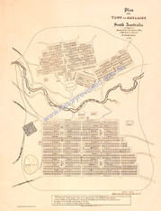 Giclee Print after SA Government Printer photo-lithograph after Raphael Clint copper engraving, Sydney, after Colonel William Light's Town Plan of Adelaide, South Australia, Raphael Clint, Sydney, 1837. 