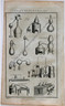 Genuine Antique copper engraving on handmade laid paper illustrating the types of distillation apparatus used in Chemistry circa 1788. https://www.historyrevisited.com.au
