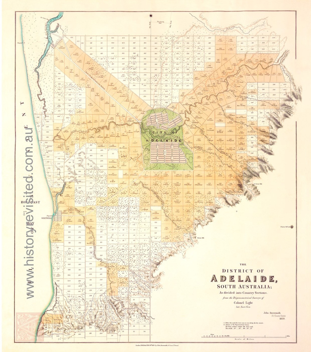 Plan District Adelaide South Australia Arrowsmith Light 1839