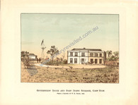 Giclee, South Australian, Adelaide scene, Government House during third Governor, Captain George Giles 1841-1845, on North Terrace, after original chromolithograph by E.S. Wigg & Son 1886 after original colonial sketch by Frederick Robert Nixon, 1845.