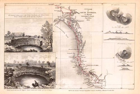 Exploration South East of South Australia in 1844, Governor George Grey with artist George French Angas showing illustrations of volcanic lakes of Mount Gambier, Mount Shank, the Coorong, that he eventually includes in his London published "South Australia Illustrated" Archival Limited Edition. https://www.historyrevisited.com.au