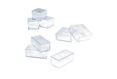 Small Plastic Storage Box, 7/8" x 7/8" x 3/4", Item No. 15.130