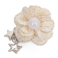Puppy Angel Sparkling Star Flower Bow in Ivory