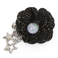 Puppy Angel Sparkling Star Flower Bow in Black