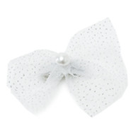 Puppy Angel Featherlite Bow Hair Pin in White