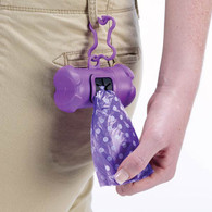 Bone Shaped Poop Bag Holder in Purple