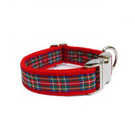 QuidoPetz Adjustable Small Dog/Puppy Nylon Collar in Red Tartan