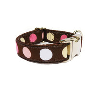 QuidoPetz Adjustable Small Dog/Puppy Nylon Collar in Pink Candy Dots