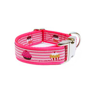 QuidoPetz Adjustable Small Dog/Puppy Nylon Collar in Pink Cupcakes