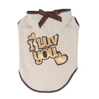 Puppy Angel I LUV YOU Dog Hoodie in Beige 25% OFF