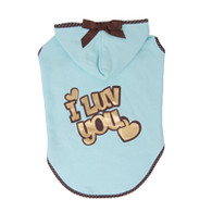 Puppy Angel I LUV YOU Dog Hoodie in Blue 25% OFF