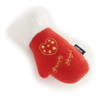 Puppy Angel Merry Mitten Christmas Dog Toy in Red